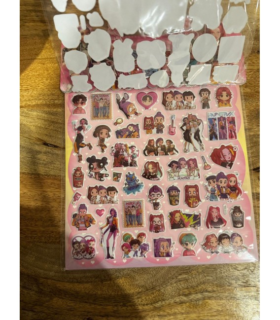 pack de 2 hojas de pegatinas relieves k-pop