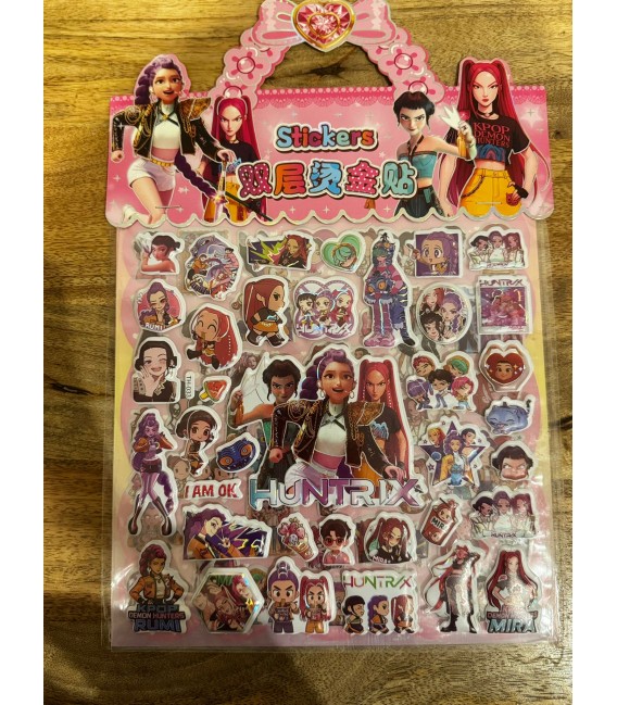 pack de 2 hojas de pegatinas relieves k-pop