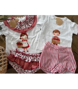 conjunto niños con frutas