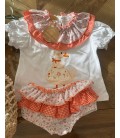 conjunto mama pato vichy naranja