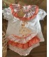 conjunto mama pato vichy naranja