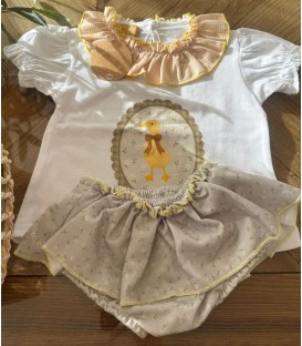 conjunto pato amarillo vichy