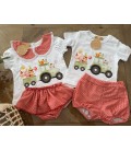 conjunto tractor animales