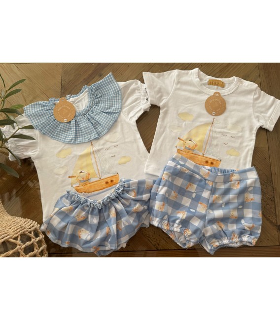 conjunto barco velero oso