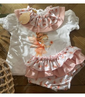conjunto hada flor rosa