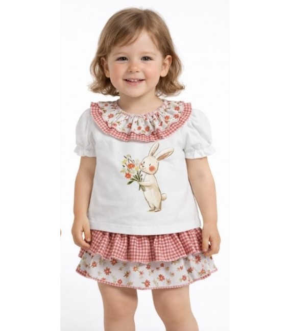 conjunto conejita flor primavera