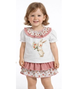 conjunto conejita flor primavera