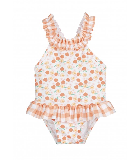 Bañador Cuadro Vichy Melocotón