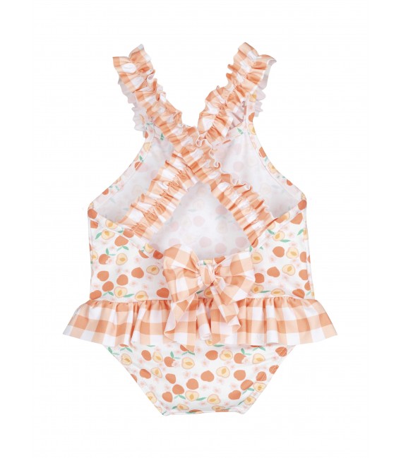 Bañador Cuadro Vichy Melocotón
