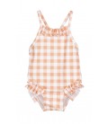 Bañador cuadros melocoton