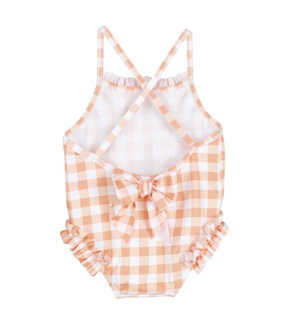 Bañador cuadros melocoton
