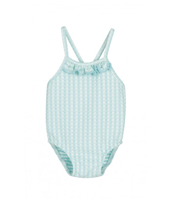 Bañador vichy turquesa