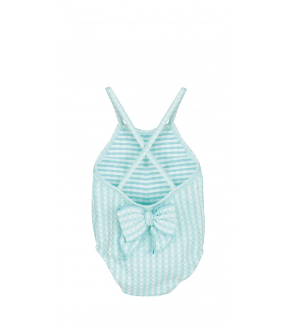 Bañador vichy turquesa