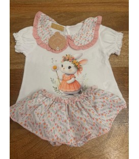 conjunto conejita flor