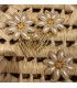 pack dos peinecillos mas broche flor