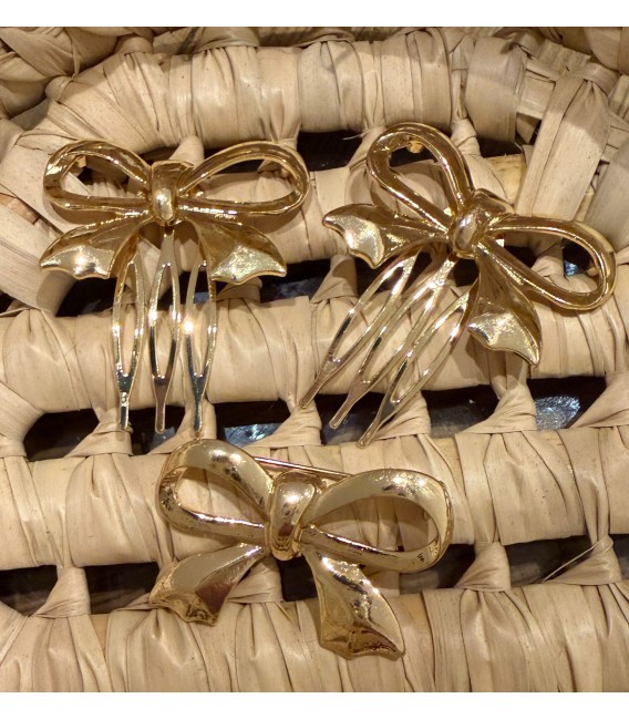 pack dos peineta mas broche lazo