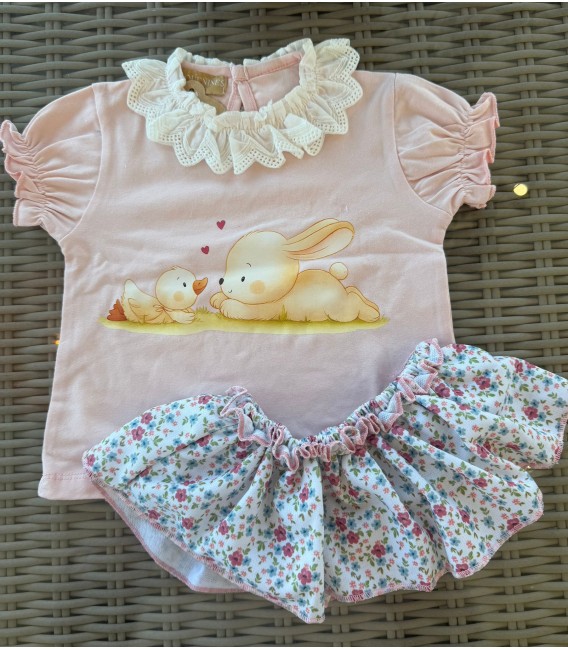 conjunto niña pato conejo
