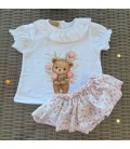 conjunto osito floreado
