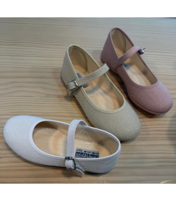 zapato hebilla lino