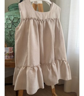 vestido beis color lino