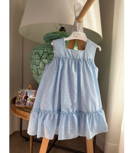 vestido plumeti celeste