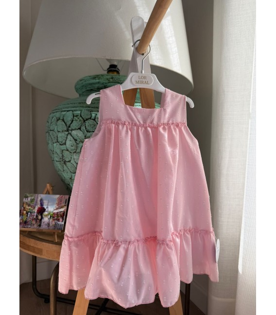 vestido plumeti rosa