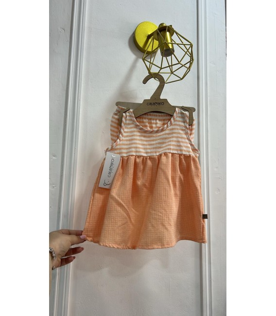 Vestido raya naranja