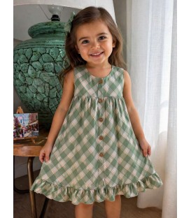 VESTIDO CUADROS VERDES