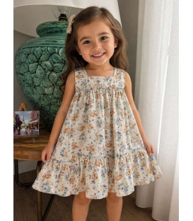 VESTIDO ESTAMPADO FLORES AZAFATAS