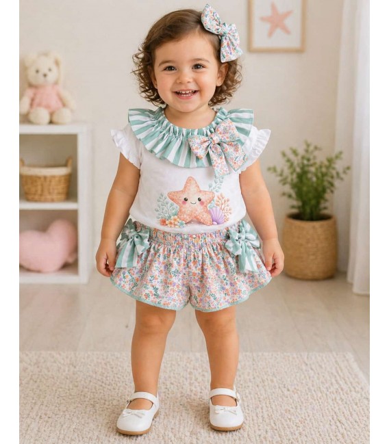 Conjunto FALDA algodon estrella DE MAR ,SIN MOÑA DEL PELO,
