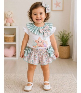 Conjunto FALDA algodon estrella DE MAR ,SIN MOÑA DEL PELO,