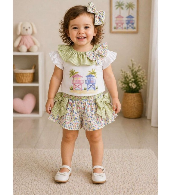 conjunto FALDA algodón NIÑA , SIN MOÑA DE PELO