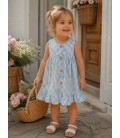 vestido cuadros celeste