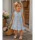 vestido cuadros celeste