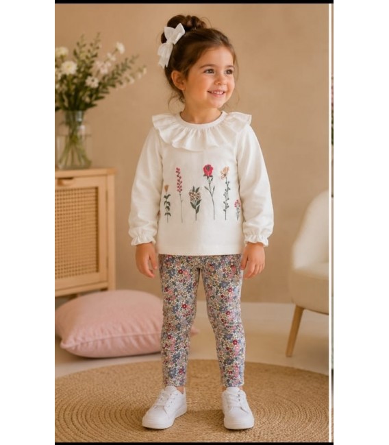 conjunto leguins flores