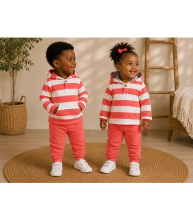 CONJUNTO CHANDAL RAYAS CORAL
