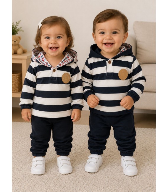 conjunto chandal rayas marino