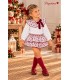 conjunto estampado flor burdeo