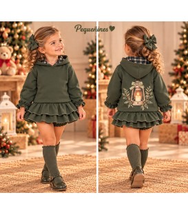 conjunto capucha verde botella