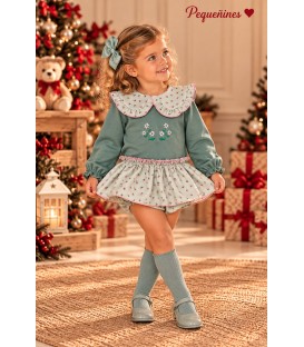 conjunto falda verde empolvado
