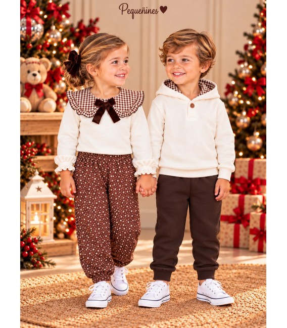 conjunto vichy marron
