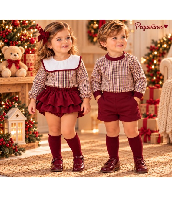 conjunto tonos burdeos navidad