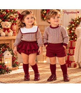 conjunto tonos burdeos navidad