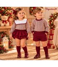 conjunto tonos burdeos navidad
