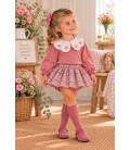 conjunto flor margarita bordada