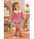 conjunto flor margarita bordada