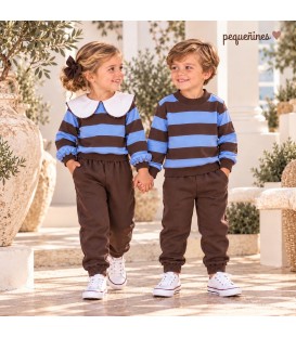 chandal chocolate y azul