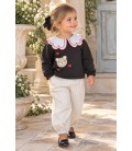 conjunto mil rayas beis cuello