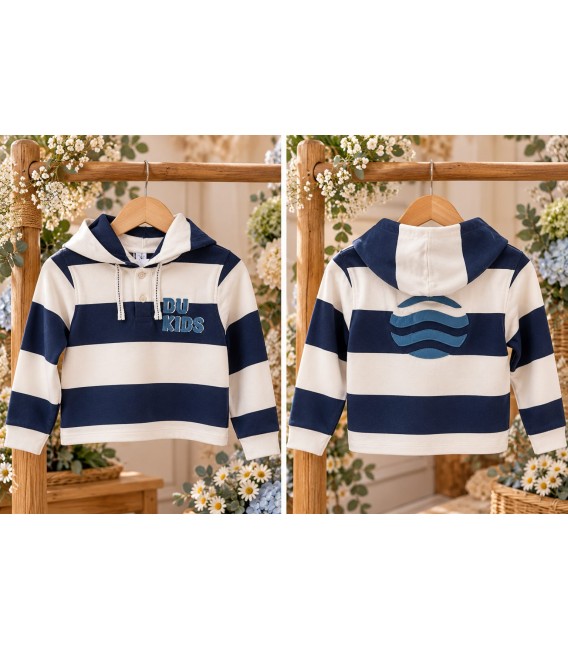sudadera raya azul du kids