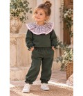 Conjunto verde flores